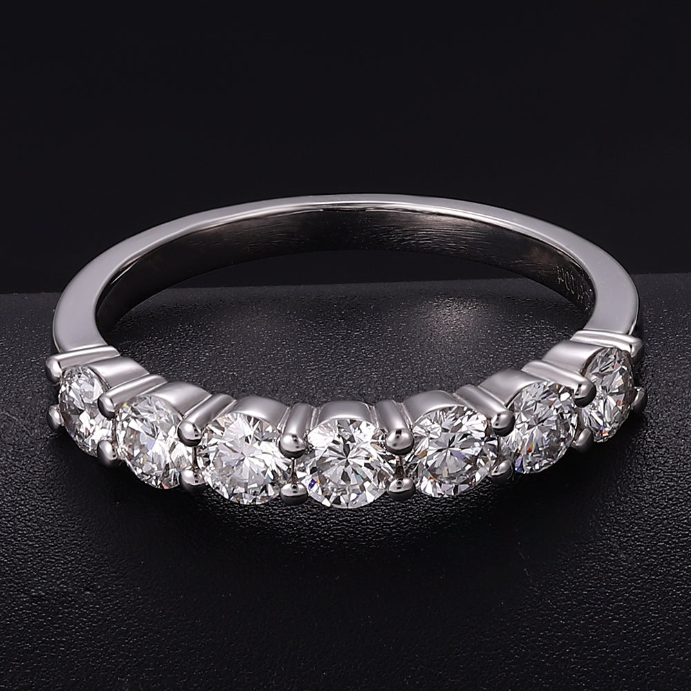 Charming 1CTW Round Cut Lab Diamond Half Eternity Band Ring