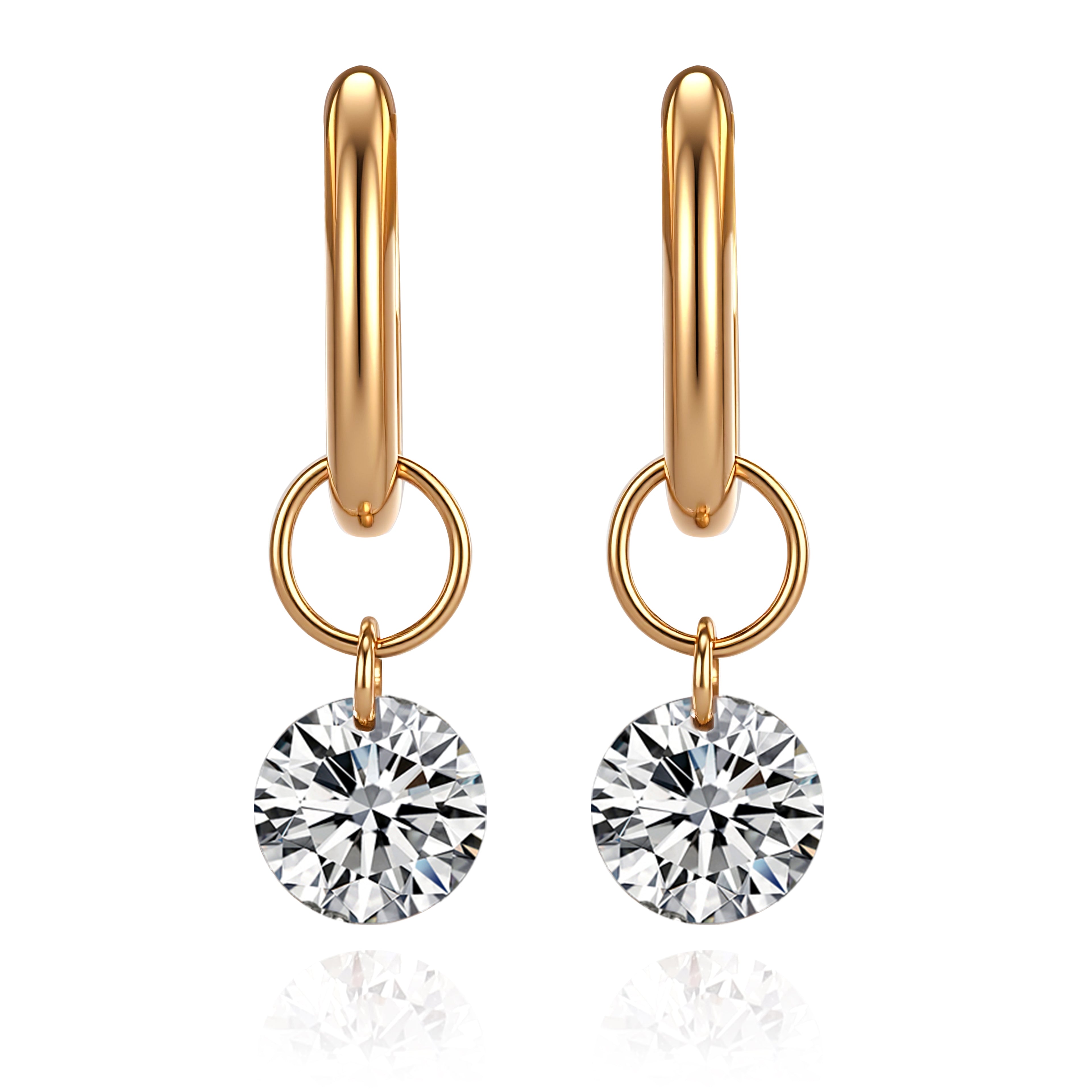 Glow Drop Earrings | Round Lab Grown Diamonds in 18K Yellow Gold