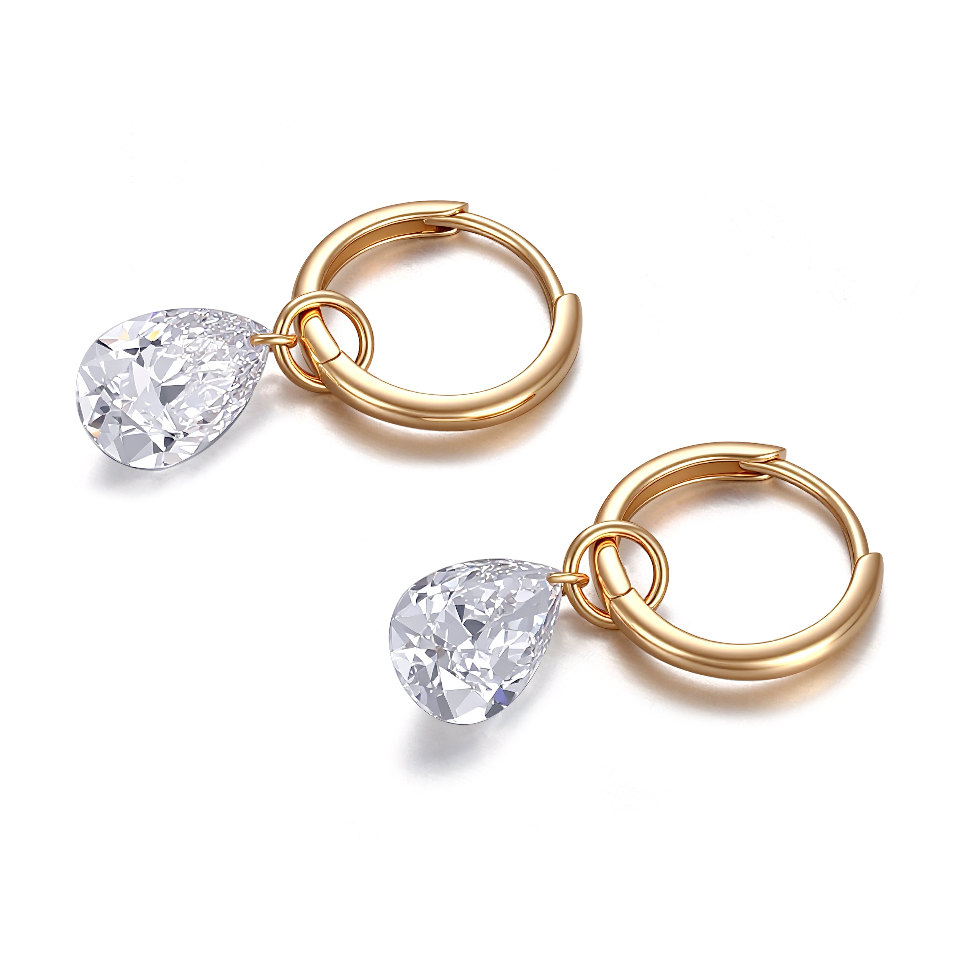 Pear Drop Elegance Lab grown Diamond and 18Kt Gold Earrings
