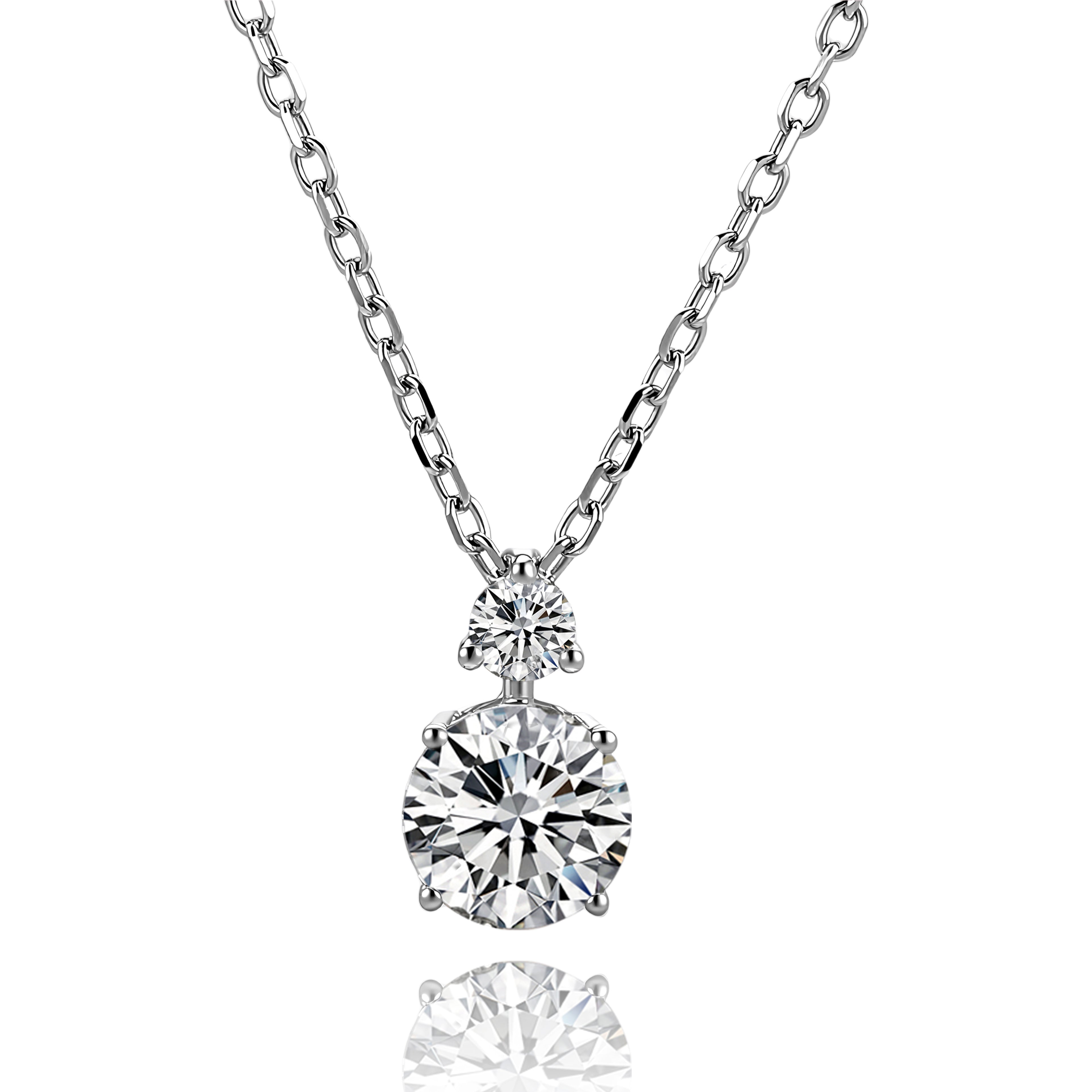 1.50 Ct TW Two Stone Round Lab Diamond Pendant (Pendant Only)