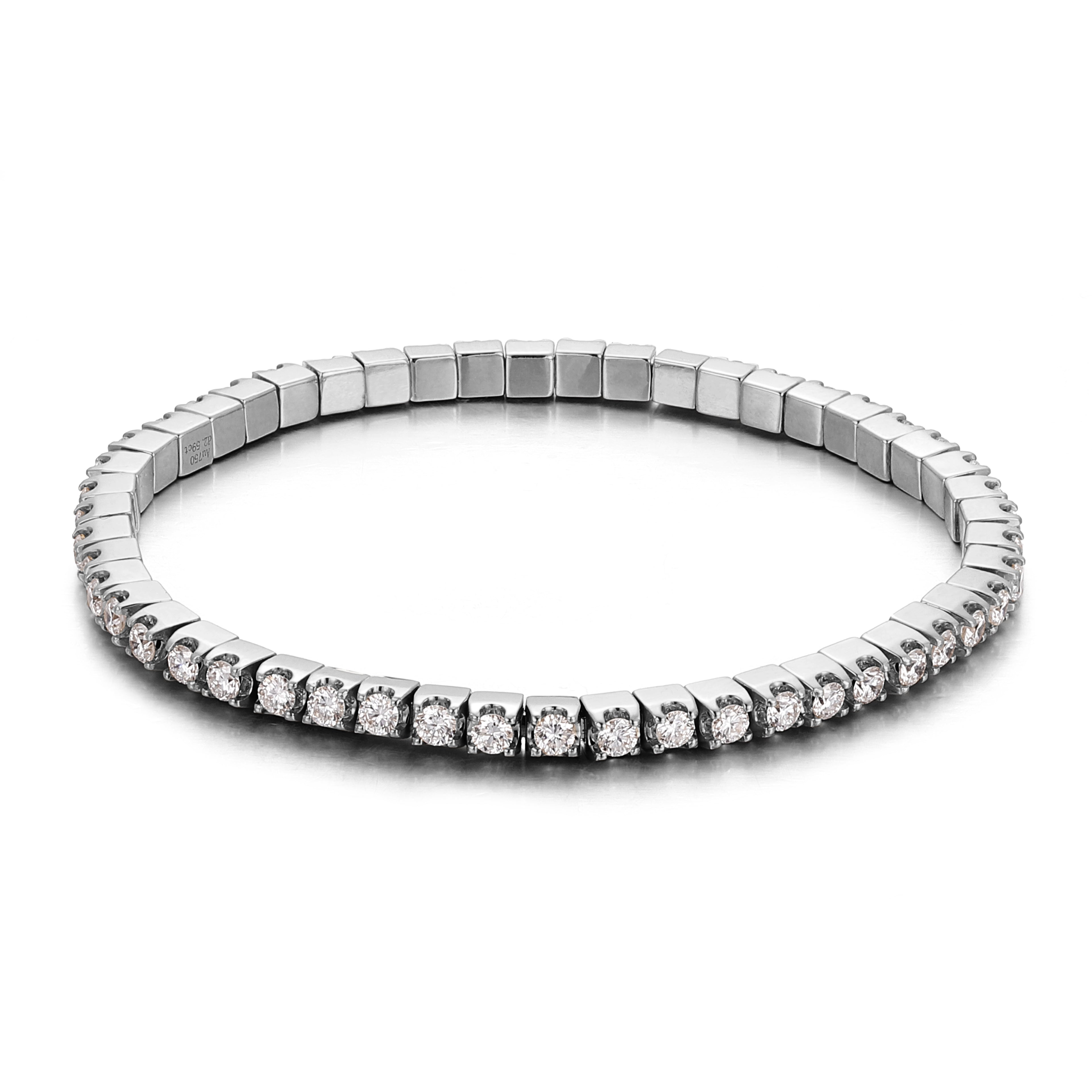 Eternal Radiance Tennis Bracelet | 2.5Ctw Round Cut Lab Diamond Bracelet in 18K White Gold