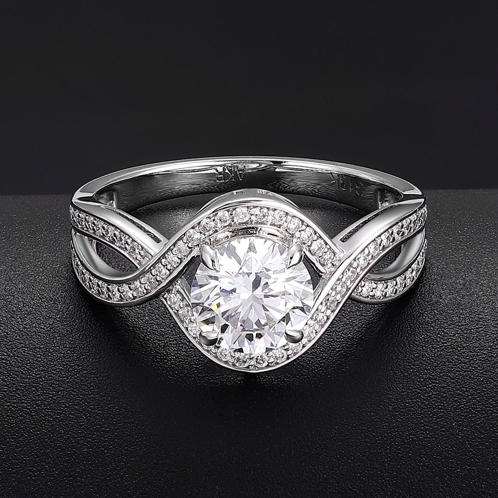 Exquisite 1.09CT Twisted Shank Lab-Grown Diamond Ring
