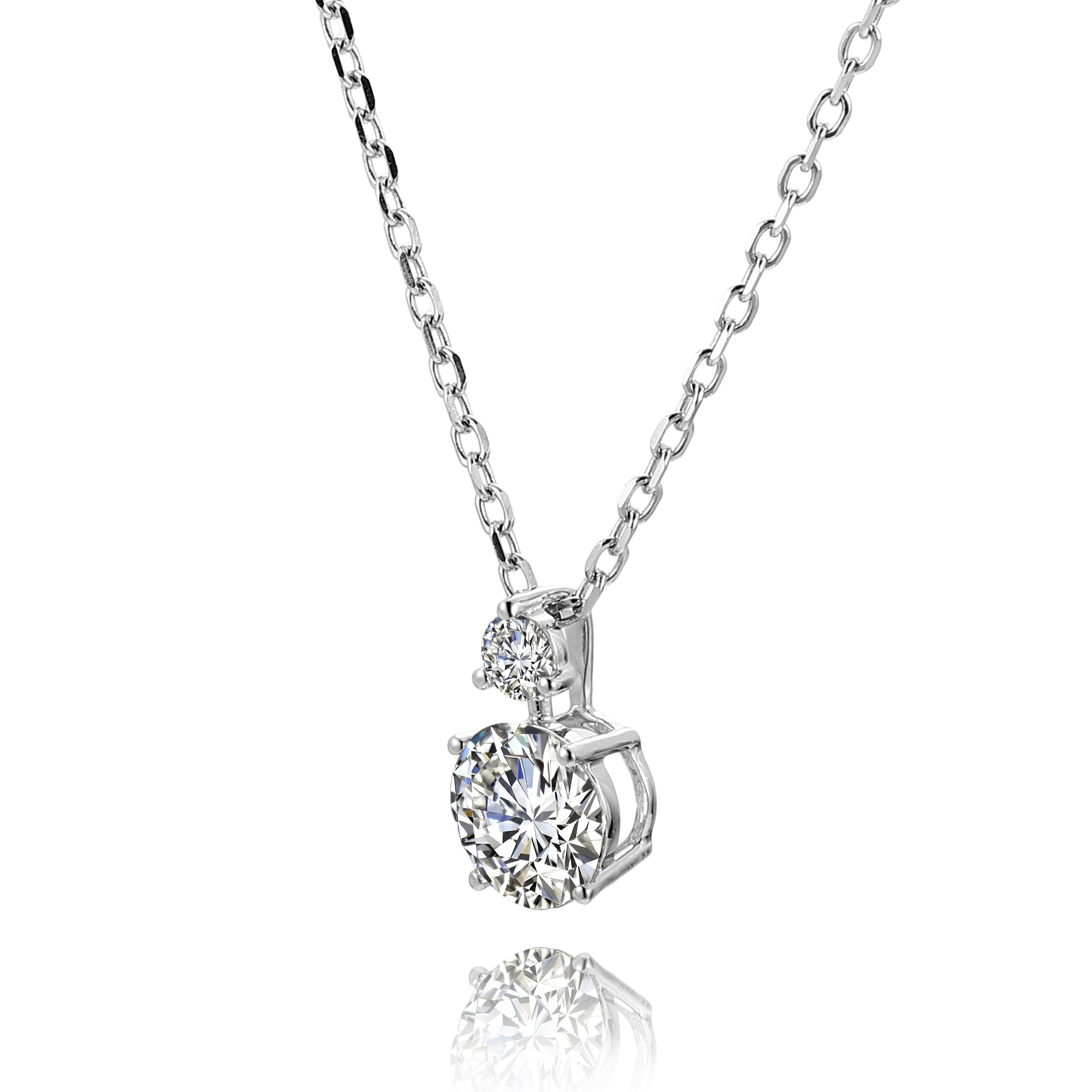 1.50 Ct TW Two Stone Round Lab Diamond Pendant (Pendant Only)