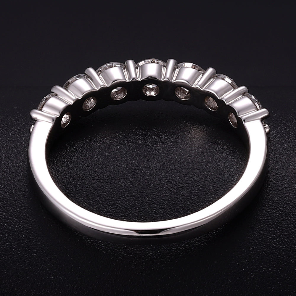 Charming 1CTW Round Cut Lab Diamond Half Eternity Band Ring