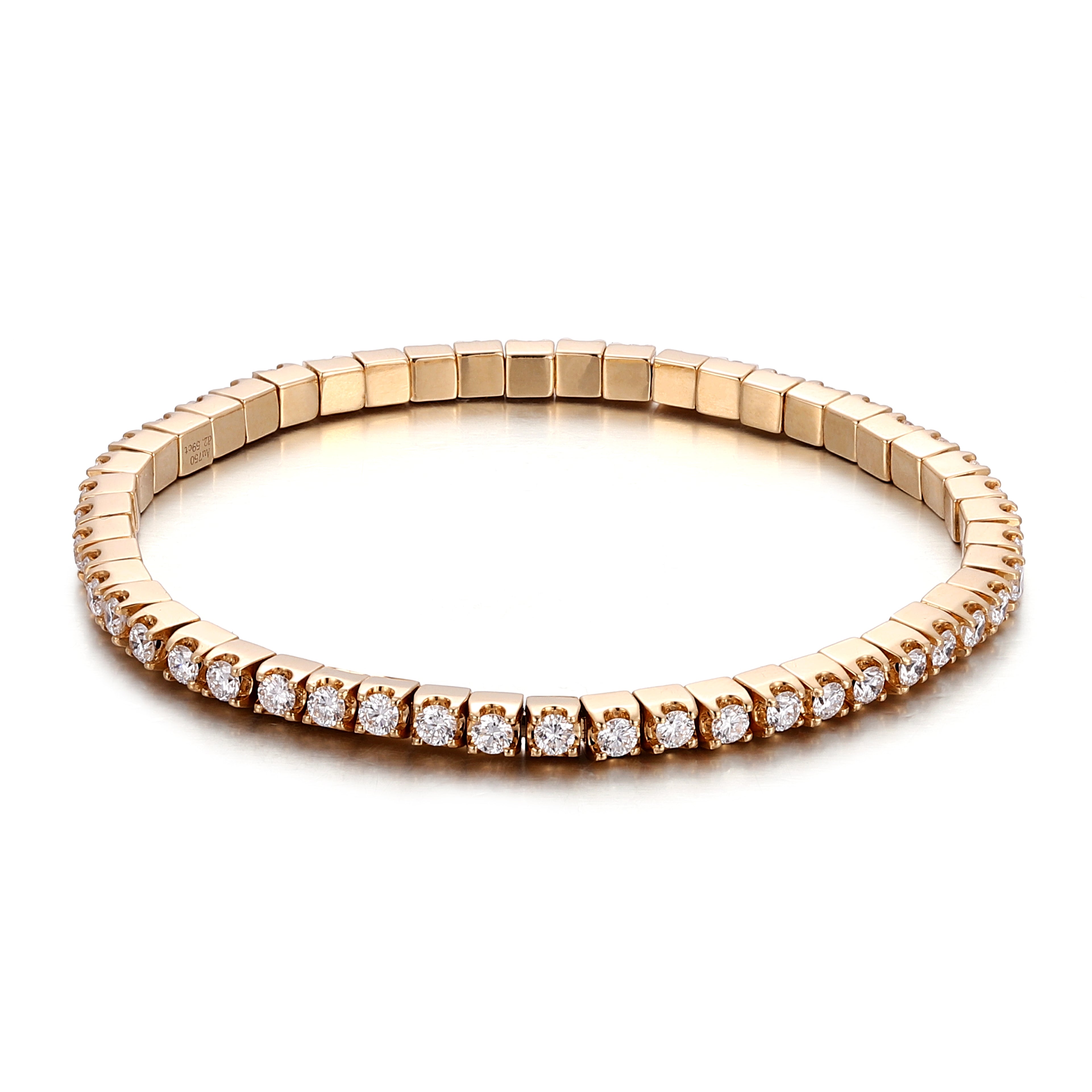 Eternal Radiance Tennis Bracelet | 2.5Ctw Round Cut Lab Diamond Bracelet in 18K Yellow Gold
