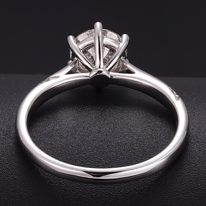 White Gold 1Ct Round Cut Lab Diamond Engagement Solitaire Ring