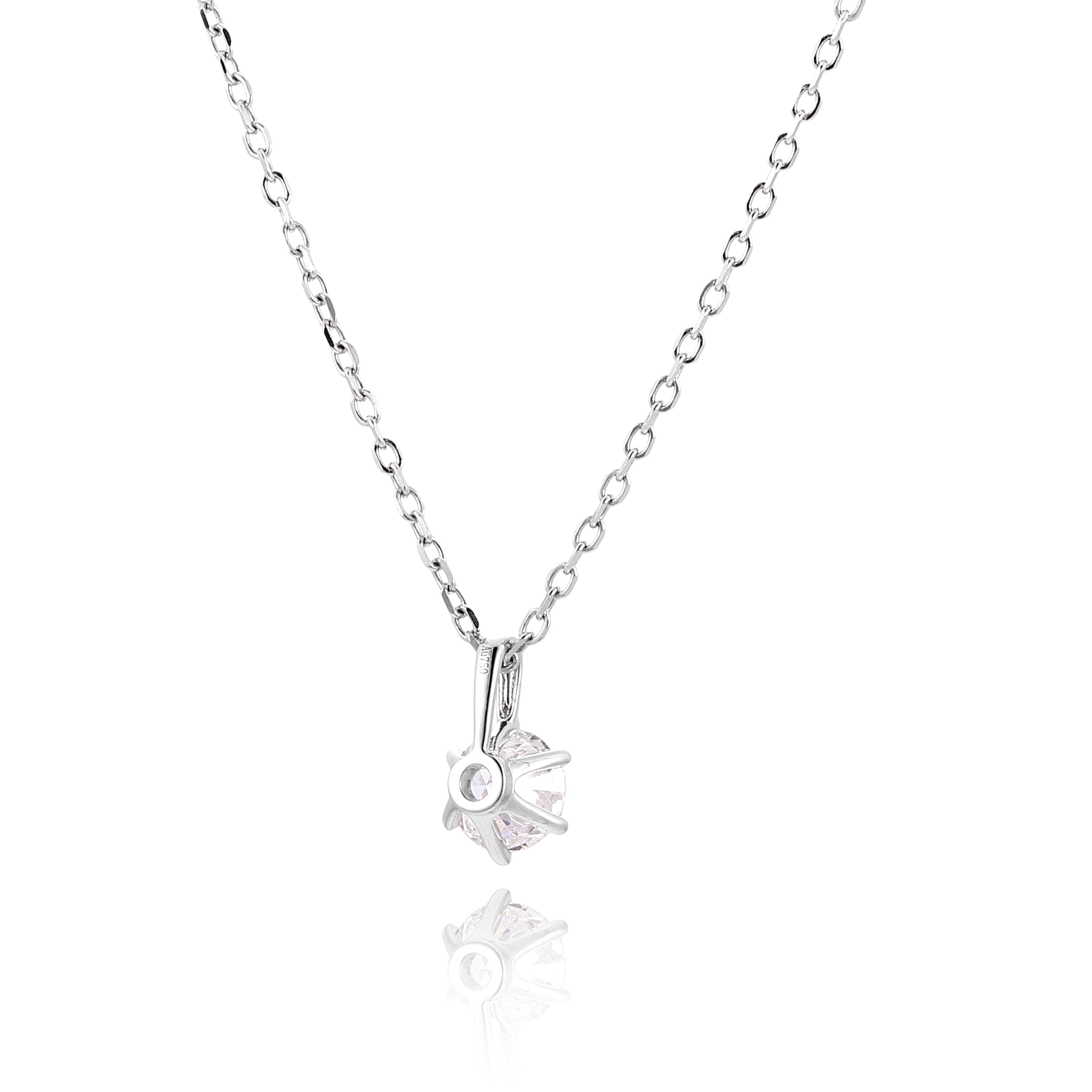 Classic 6-Prong Round Lab Diamond Solitaire Pendant (Pendant Only)
