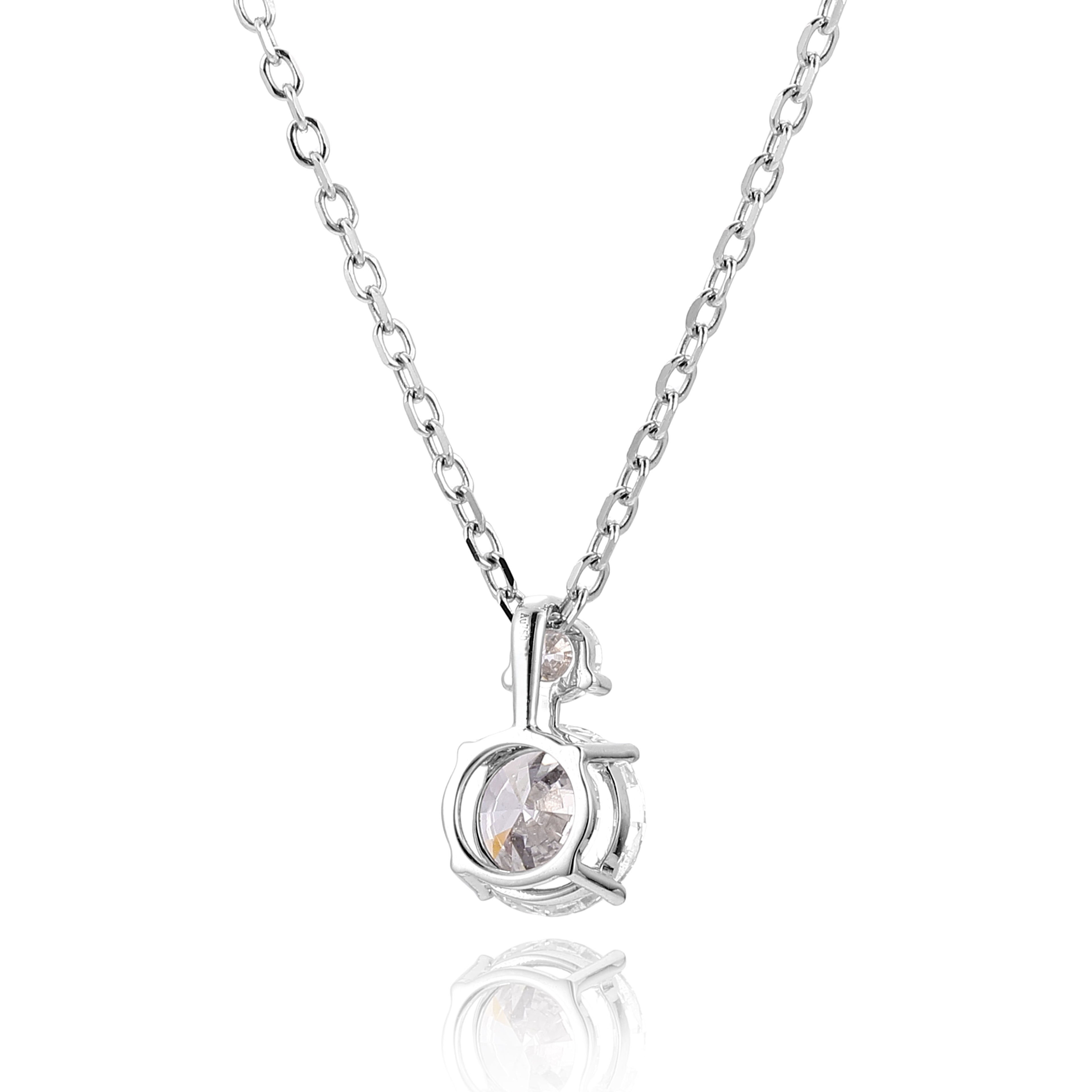 1.50 Ct TW Two Stone Round Lab Diamond Pendant (Pendant Only)