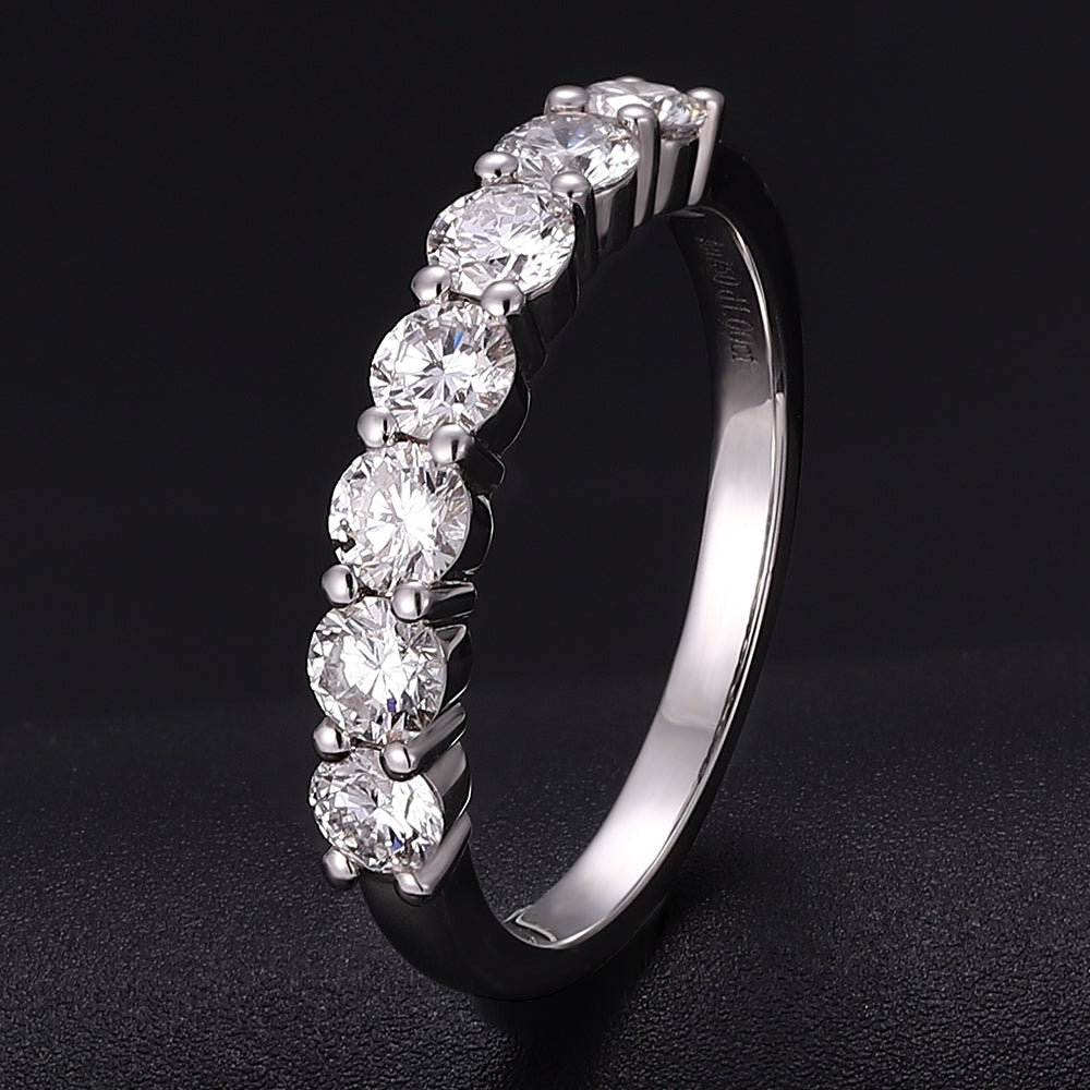 Charming 1CTW Round Cut Lab Diamond Half Eternity Band Ring