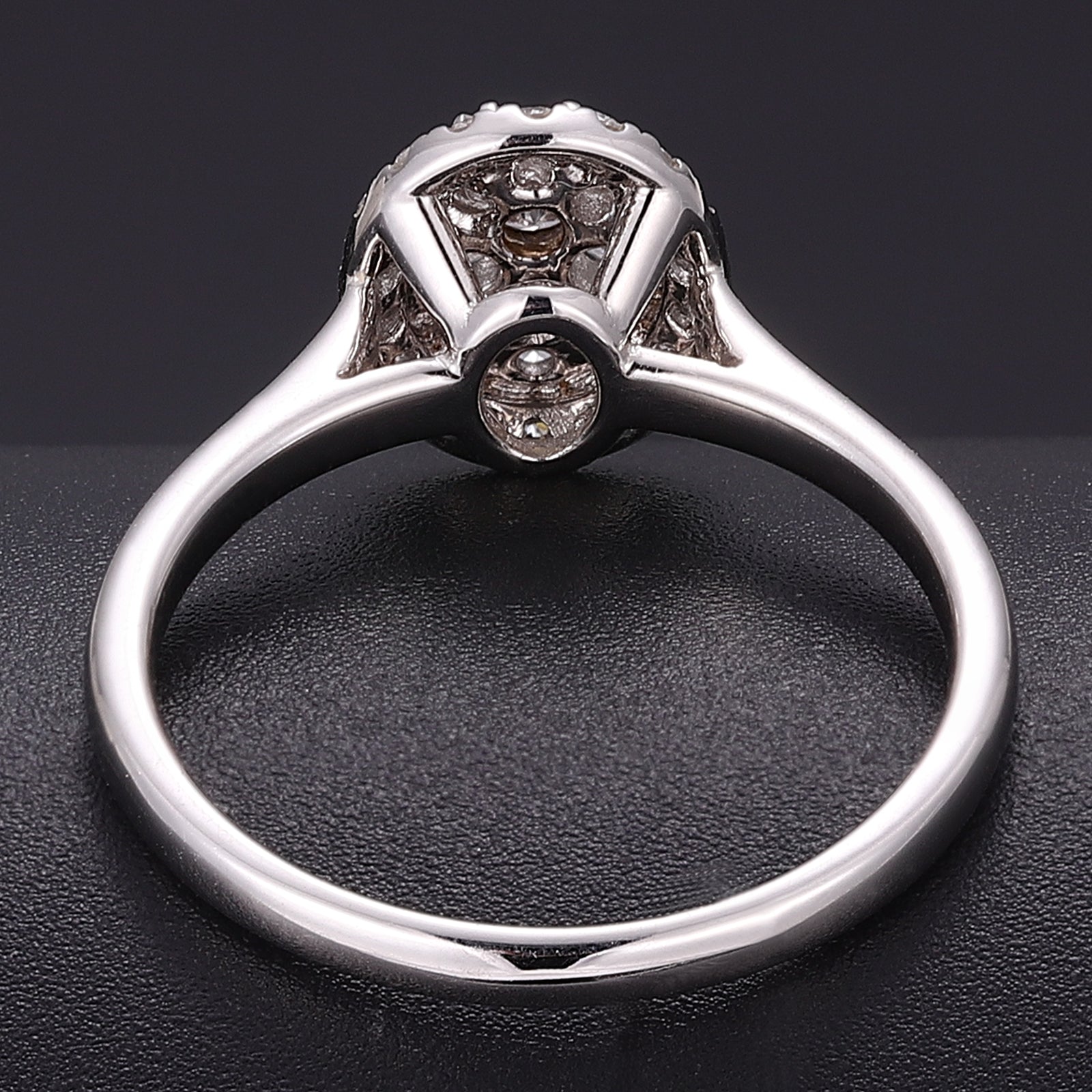 18K White Gold Round Lab grown Diamond Cluster Ring