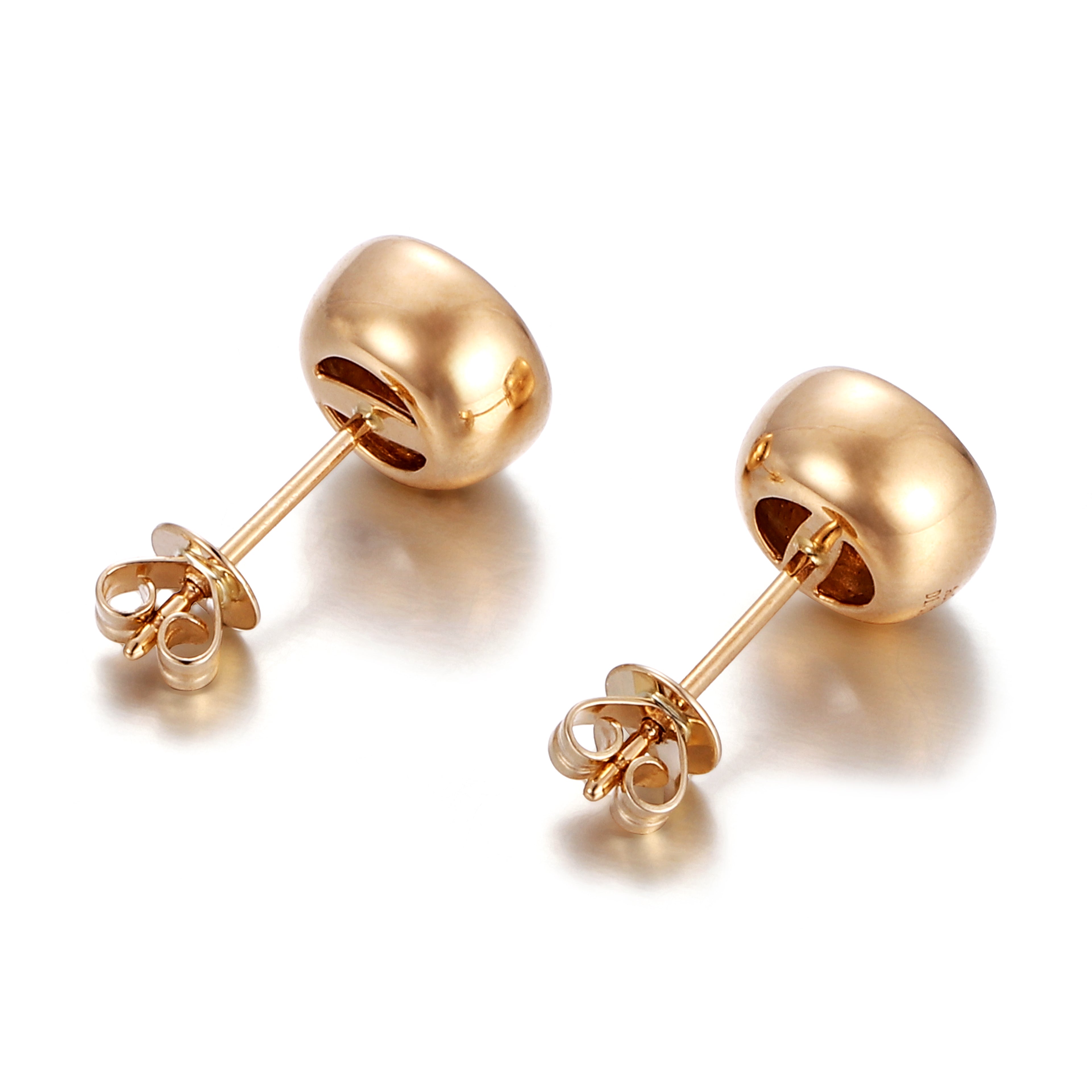 Classic Round Diamond Studs | Round-Cut Lab Diamond Earrings in 18K Yellow Gold