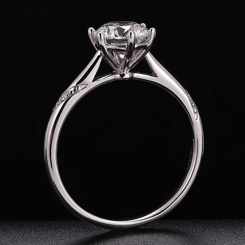 White Gold 1Ct Round Cut Lab Diamond Engagement Solitaire Ring