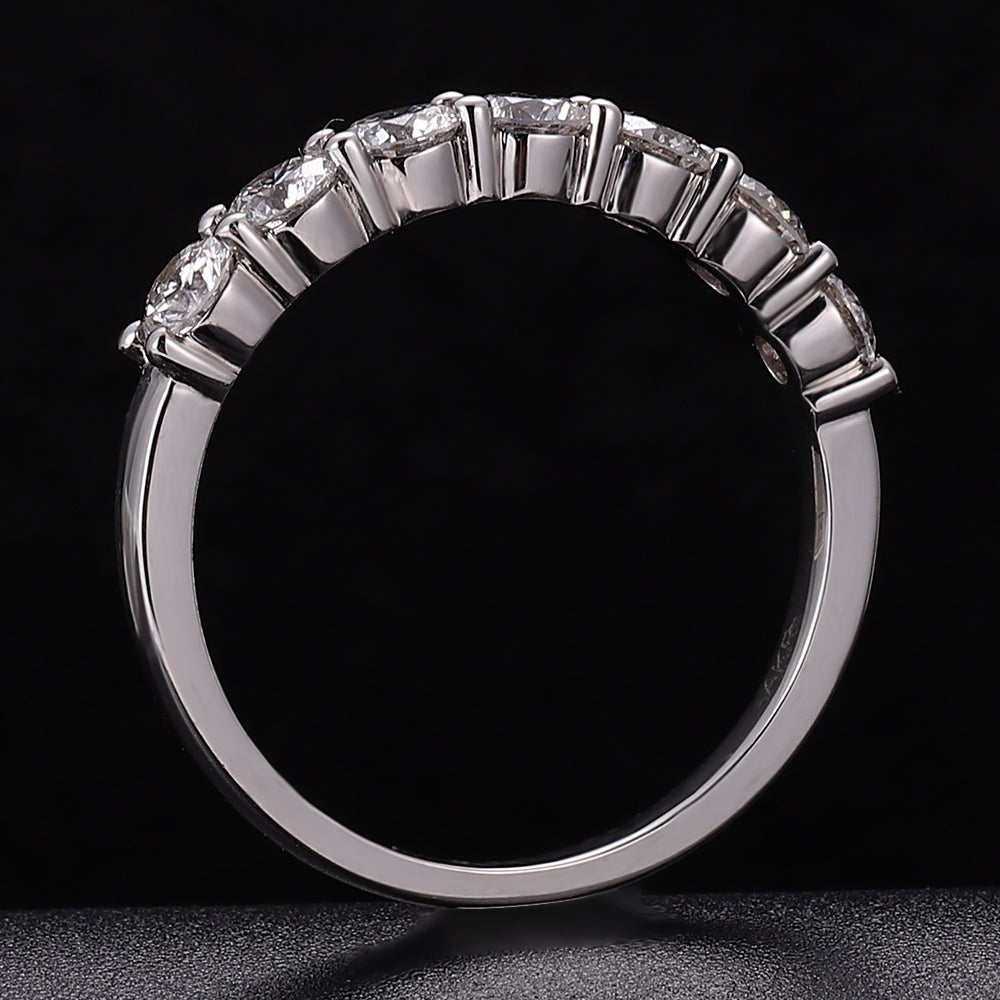 Charming 1CTW Round Cut Lab Diamond Half Eternity Band Ring