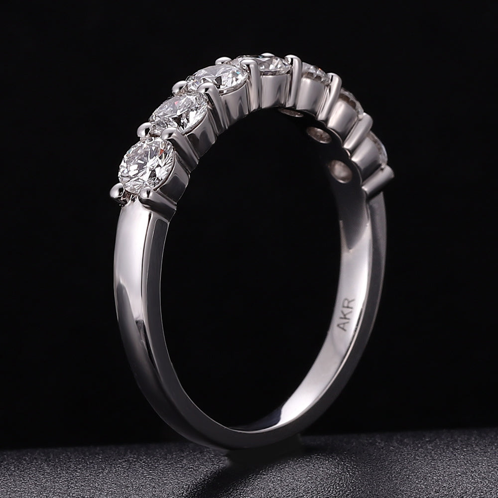 Charming 1CTW Round Cut Lab Diamond Half Eternity Band Ring