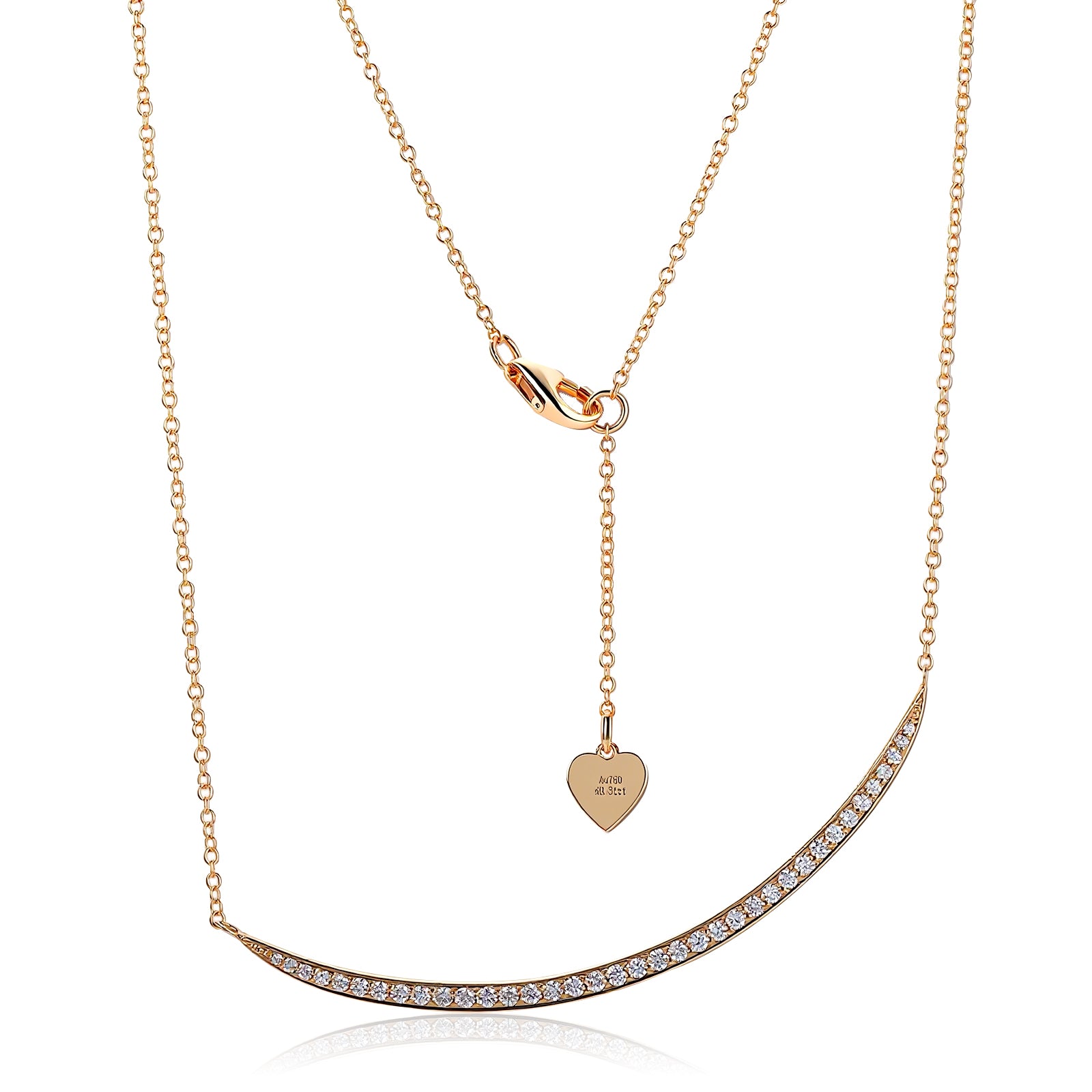 Smile Necklace | 18K Yellow Gold Crescent with 0.31ctw Scattered Lab Diamond Accents