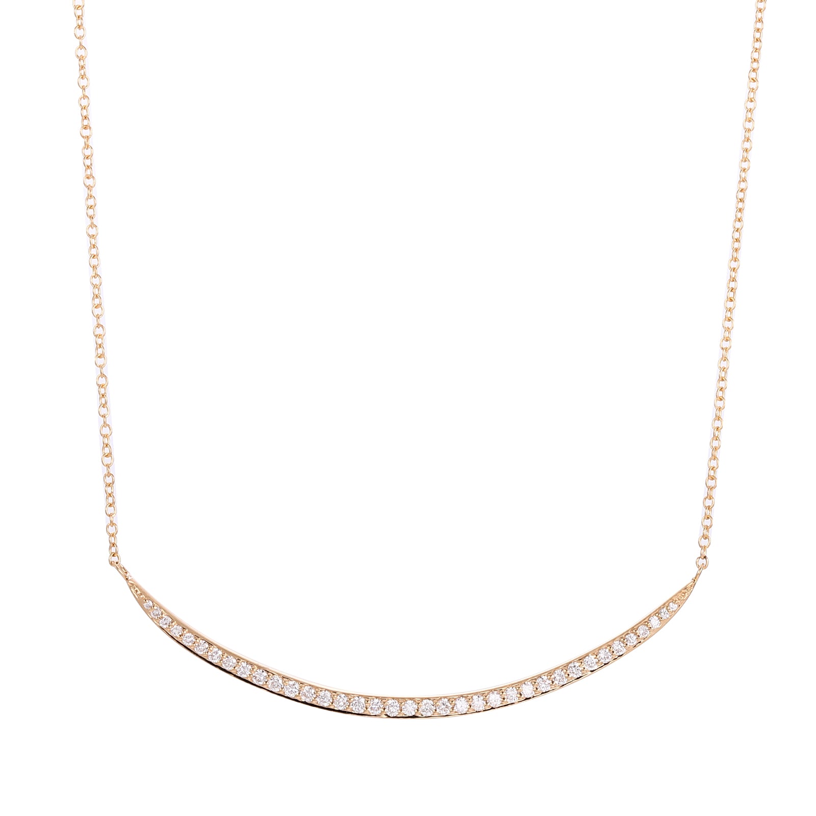 Smile Necklace | 18K Yellow Gold Crescent with 0.31ctw Scattered Lab Diamond Accents