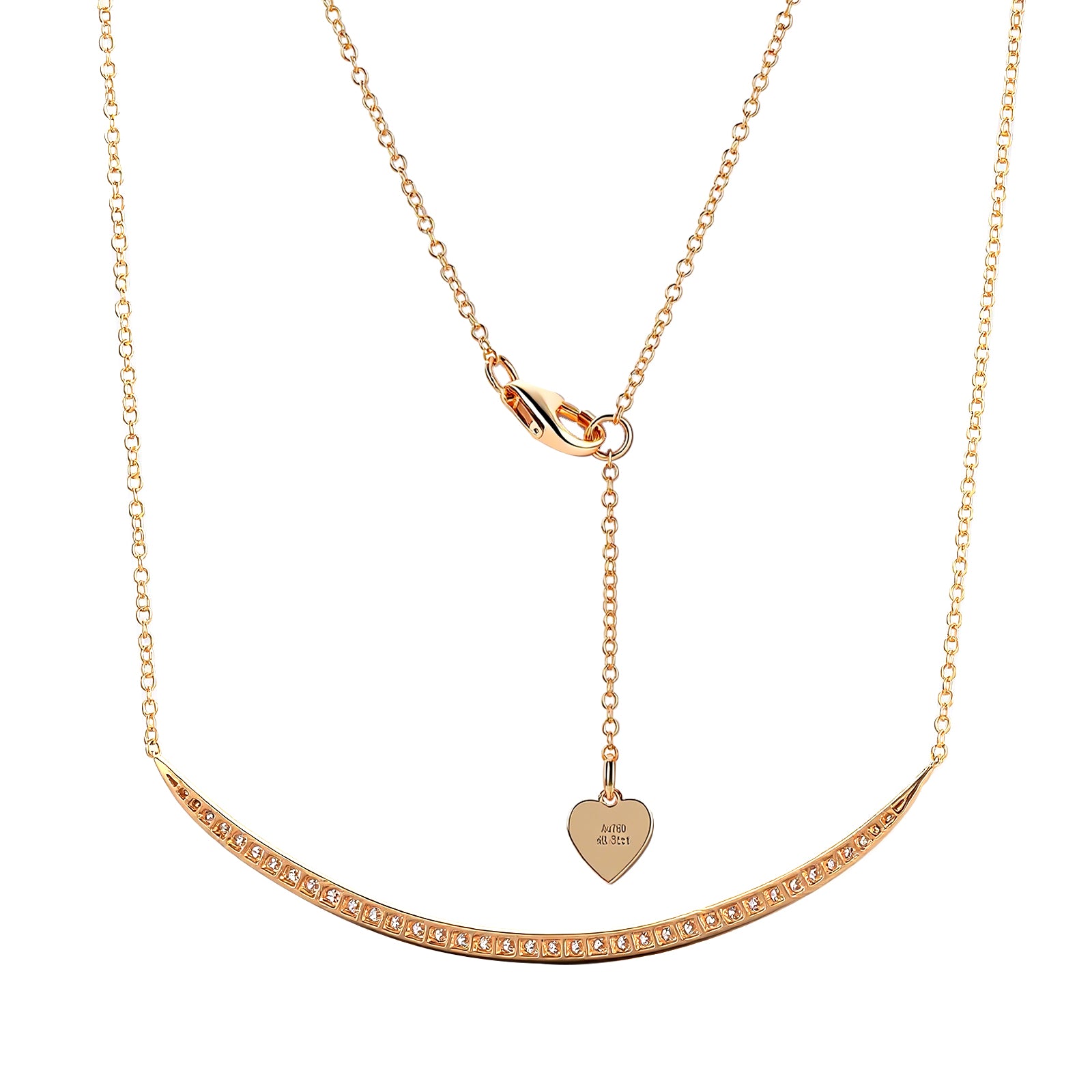 Smile Necklace | 18K Yellow Gold Crescent with 0.31ctw Scattered Lab Diamond Accents