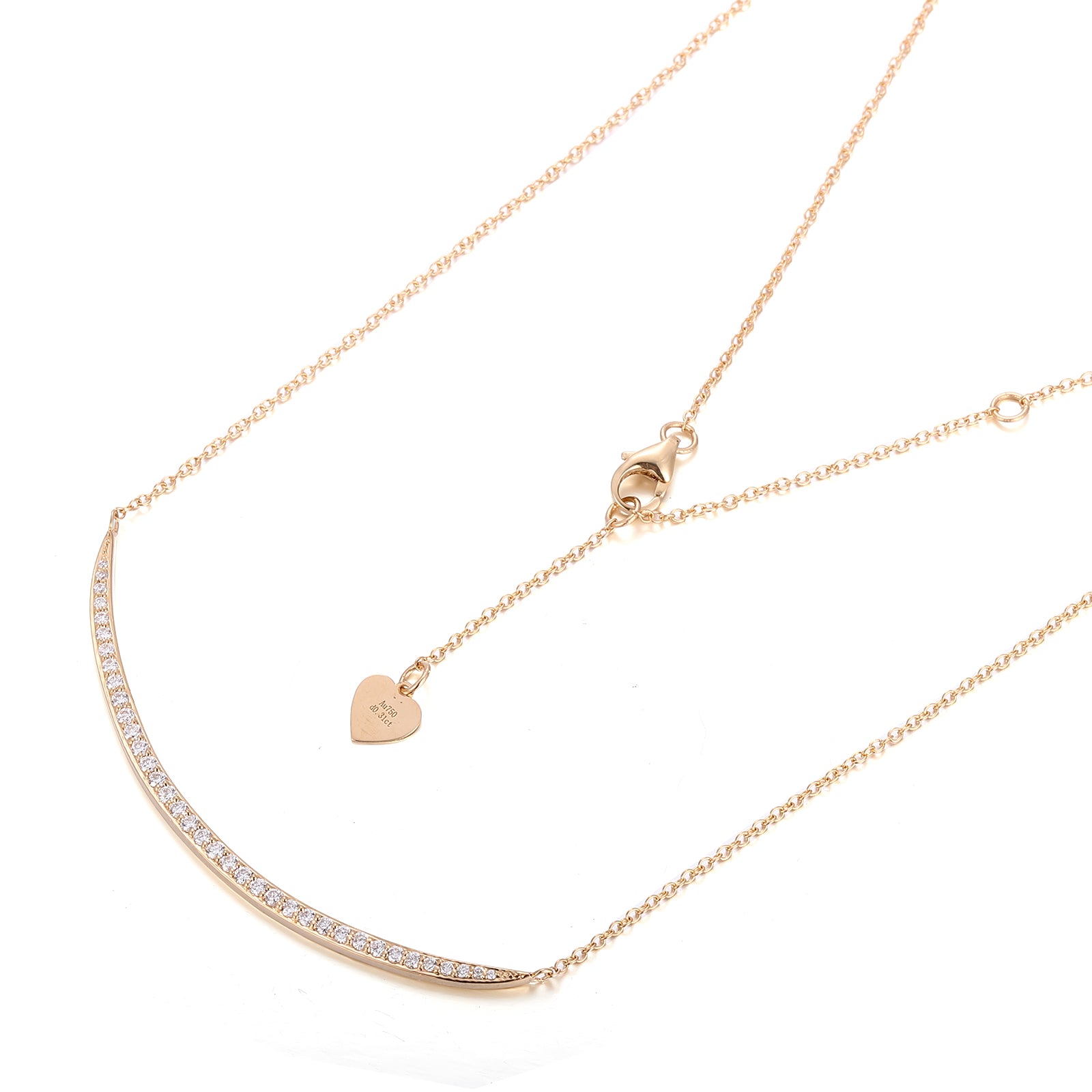 Smile Necklace | 18K Yellow Gold Crescent with 0.31ctw Scattered Lab Diamond Accents