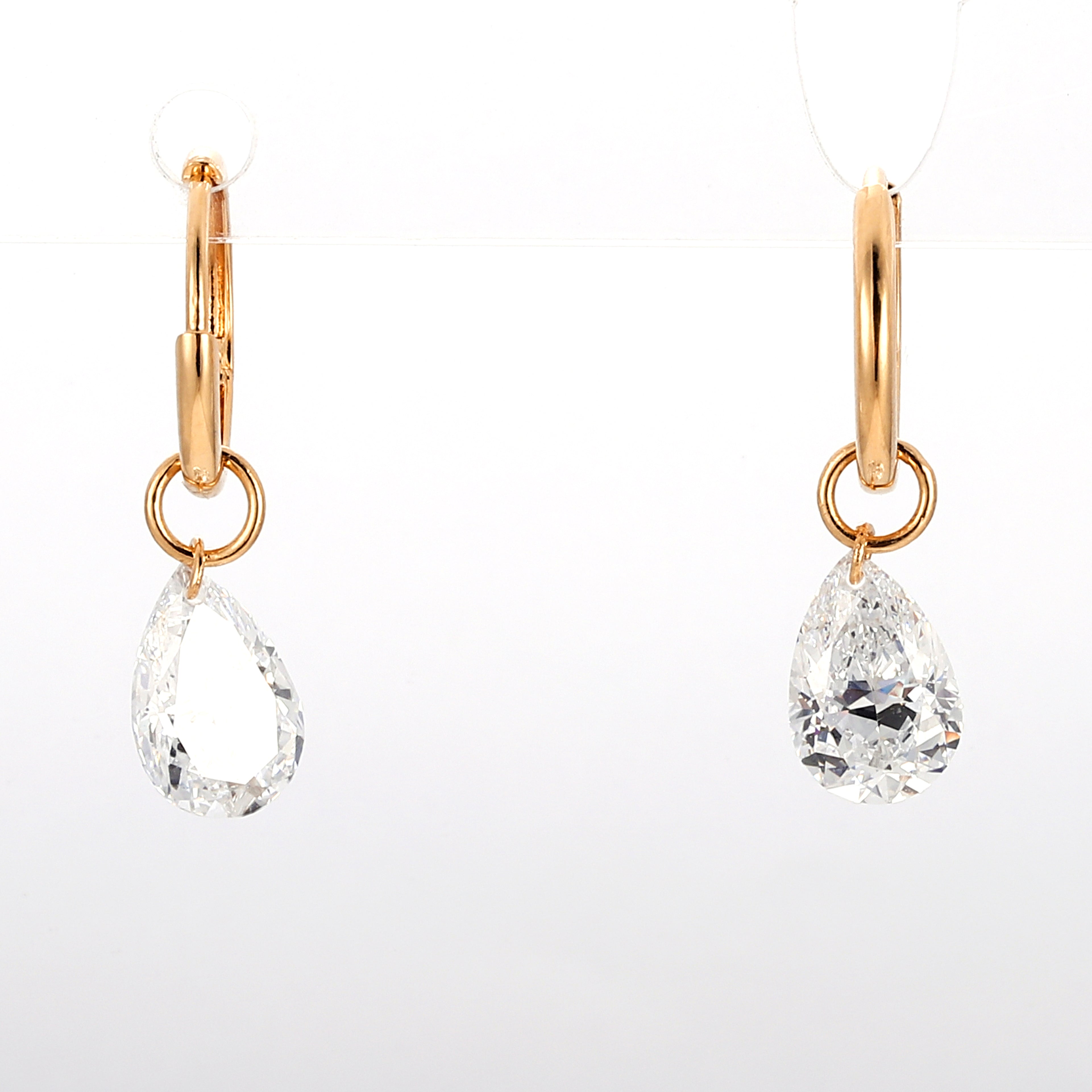 Pear Drop Elegance Lab grown Diamond and 18Kt Gold Earrings