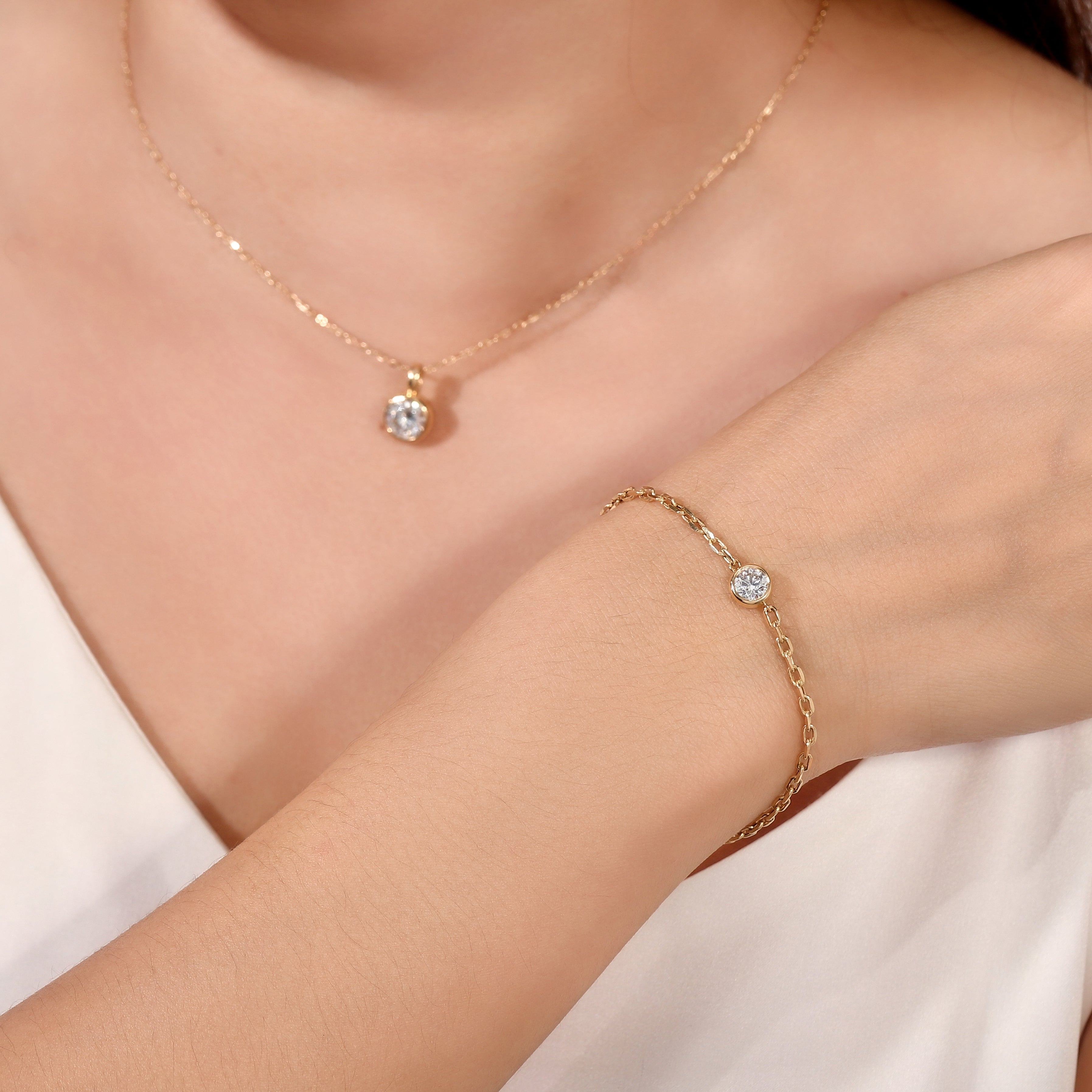 Celestial Line Bracelet | 18K Yellow Gold Lab Grown Diamond Bracelet