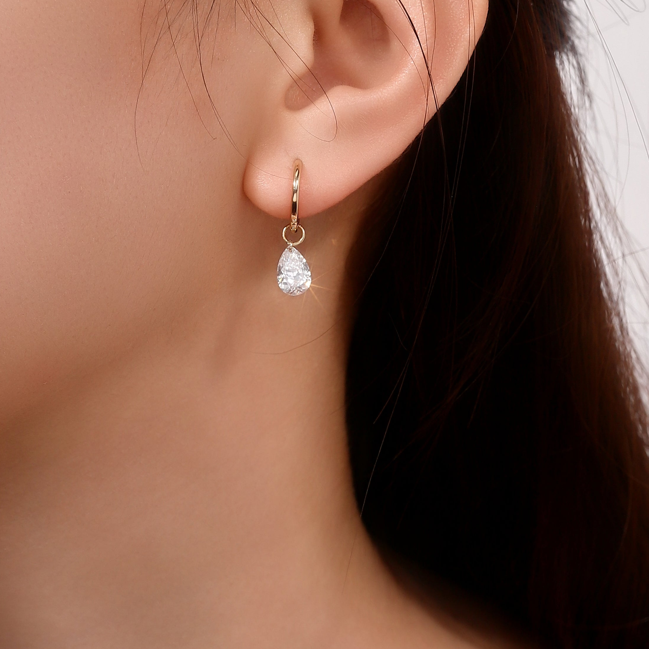 Pear Drop Elegance Lab grown Diamond and 18Kt Gold Earrings