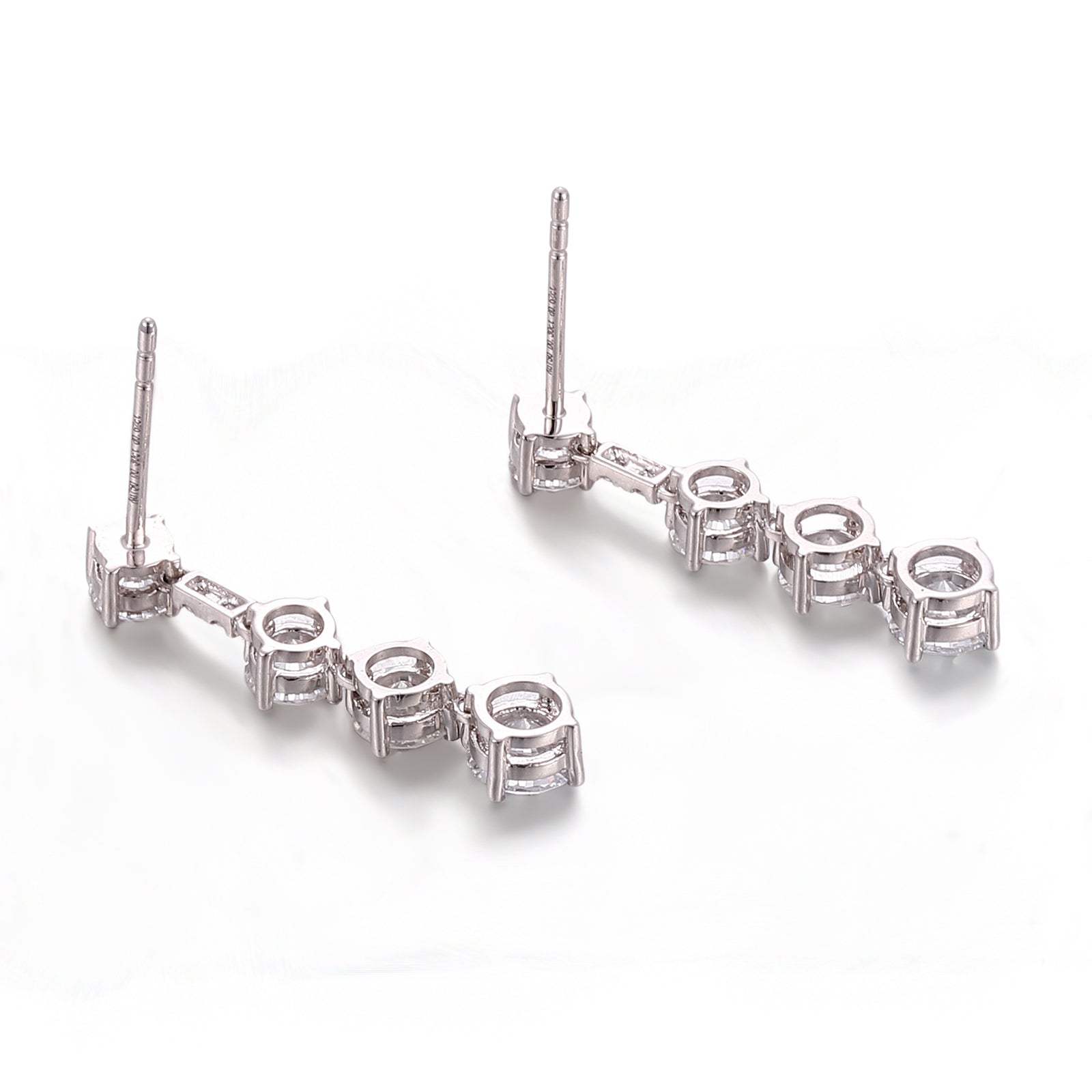 Classic Round Lab Diamond Dangle Earrings in 18k White Gold