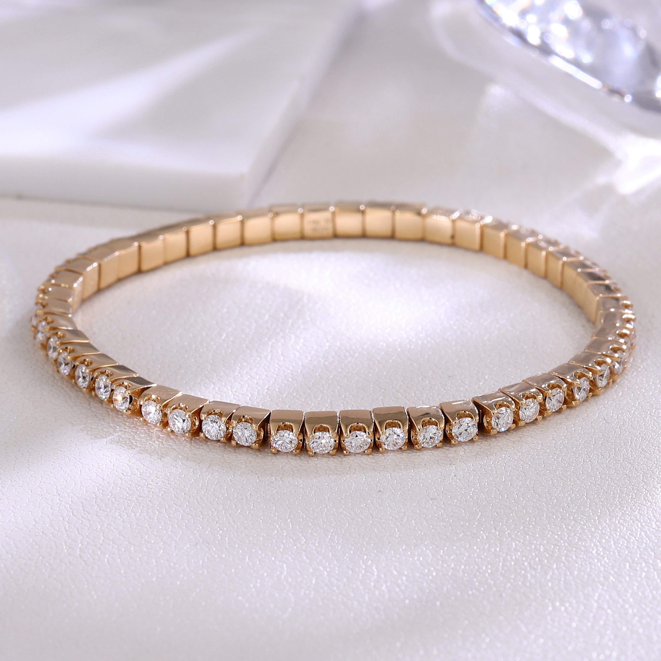 Eternal Radiance Tennis Bracelet | 2.5Ctw Round Cut Lab Diamond Bracelet in 18K Yellow Gold