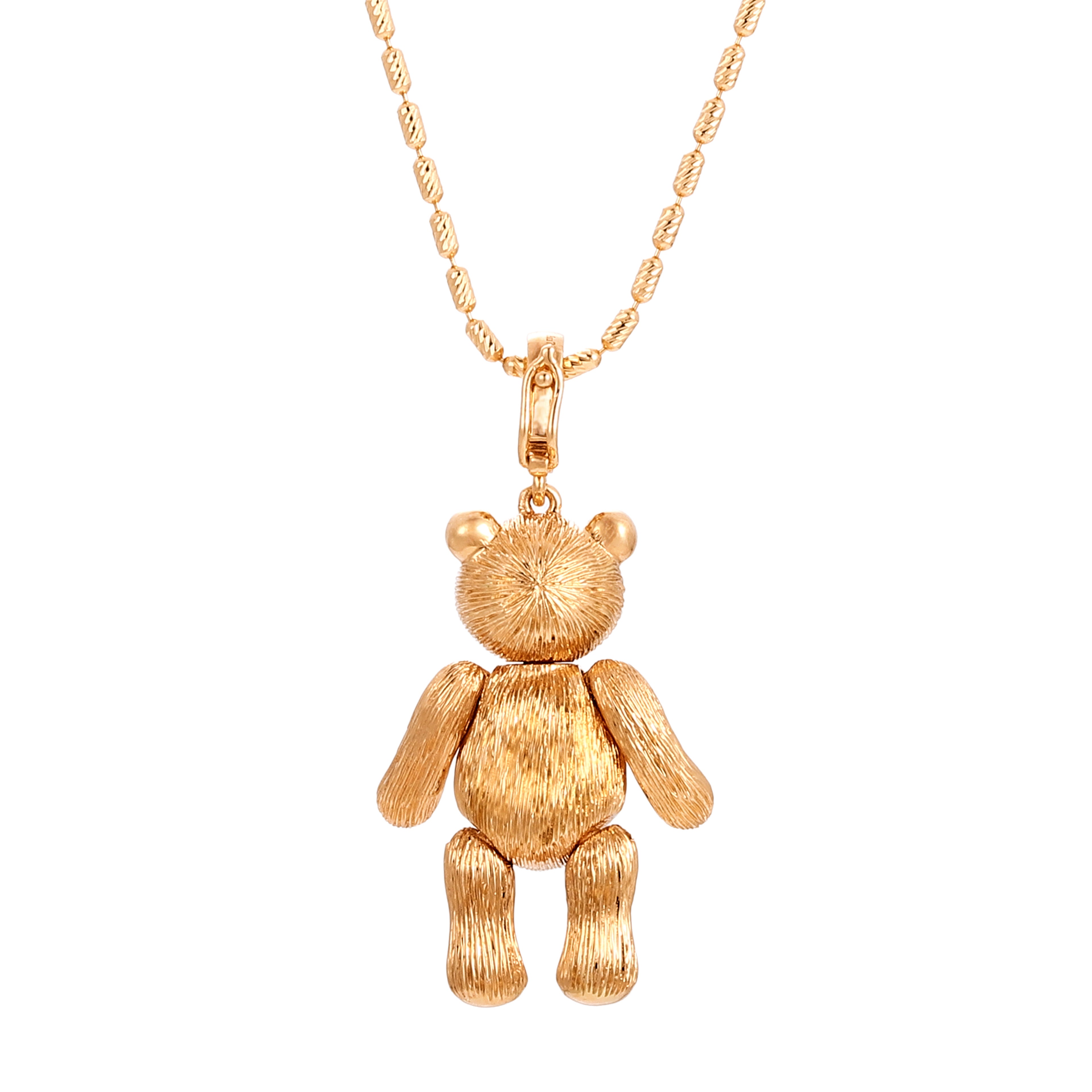 Golden Bear Pendant in 18Kt Gold and set with a Ruby Heart（pendant only）