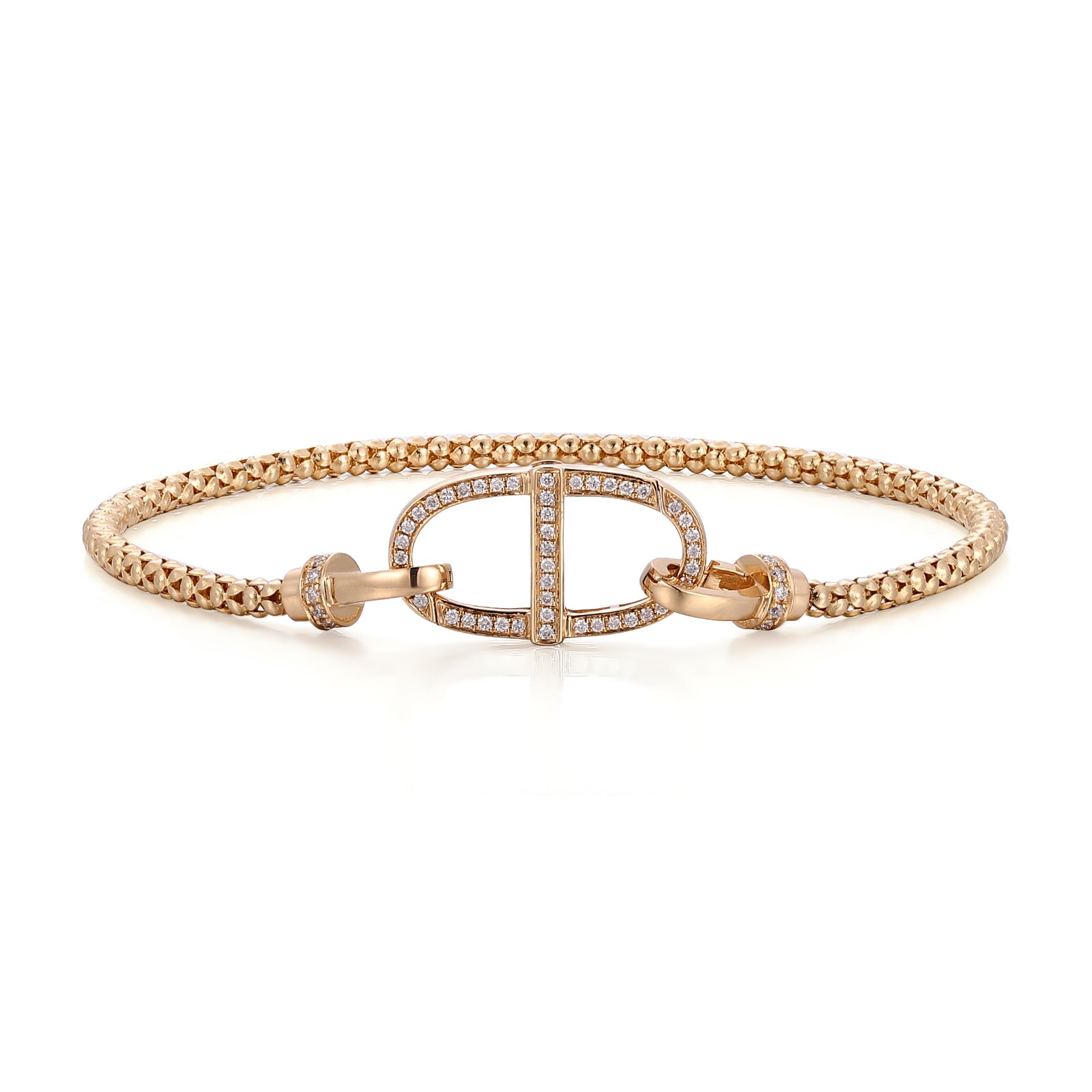 Universal Buckle Pendant Bracelet | 18K Yellow Gold with Lab Diamond-Encrusted Universal Buckle