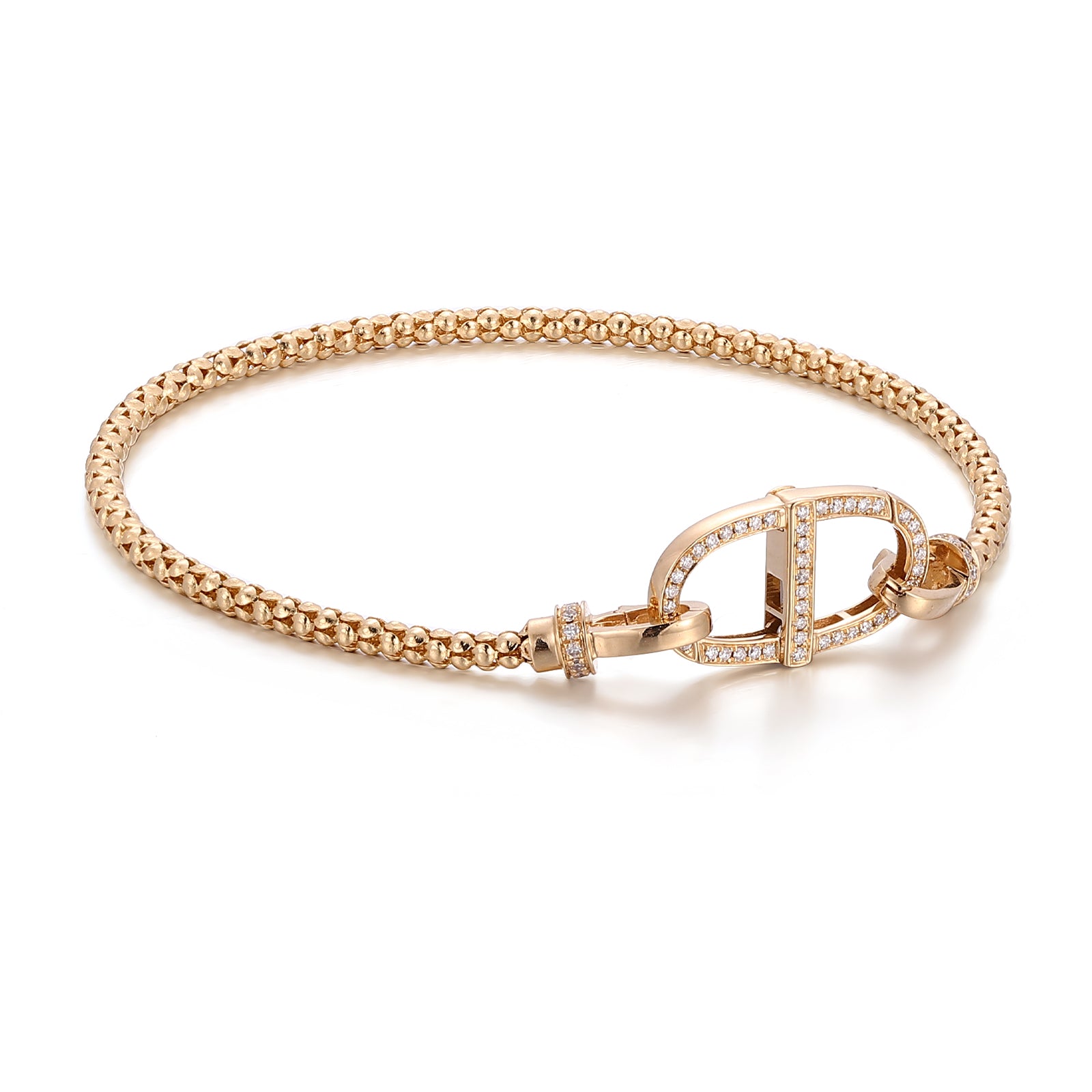 Universal Buckle Pendant Bracelet | 18K Yellow Gold with Lab Diamond-Encrusted Universal Buckle
