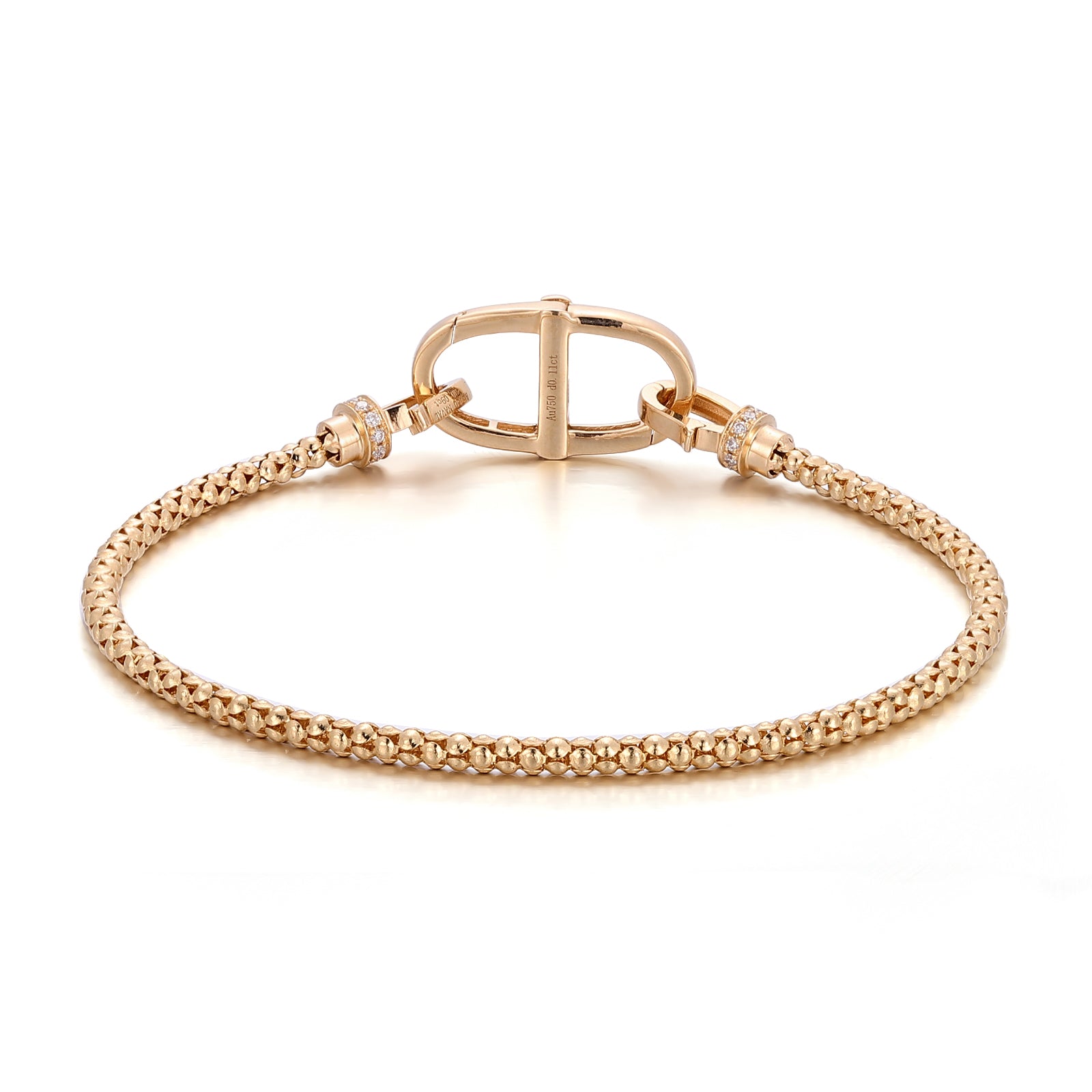 Universal Buckle Pendant Bracelet | 18K Yellow Gold with Lab Diamond-Encrusted Universal Buckle