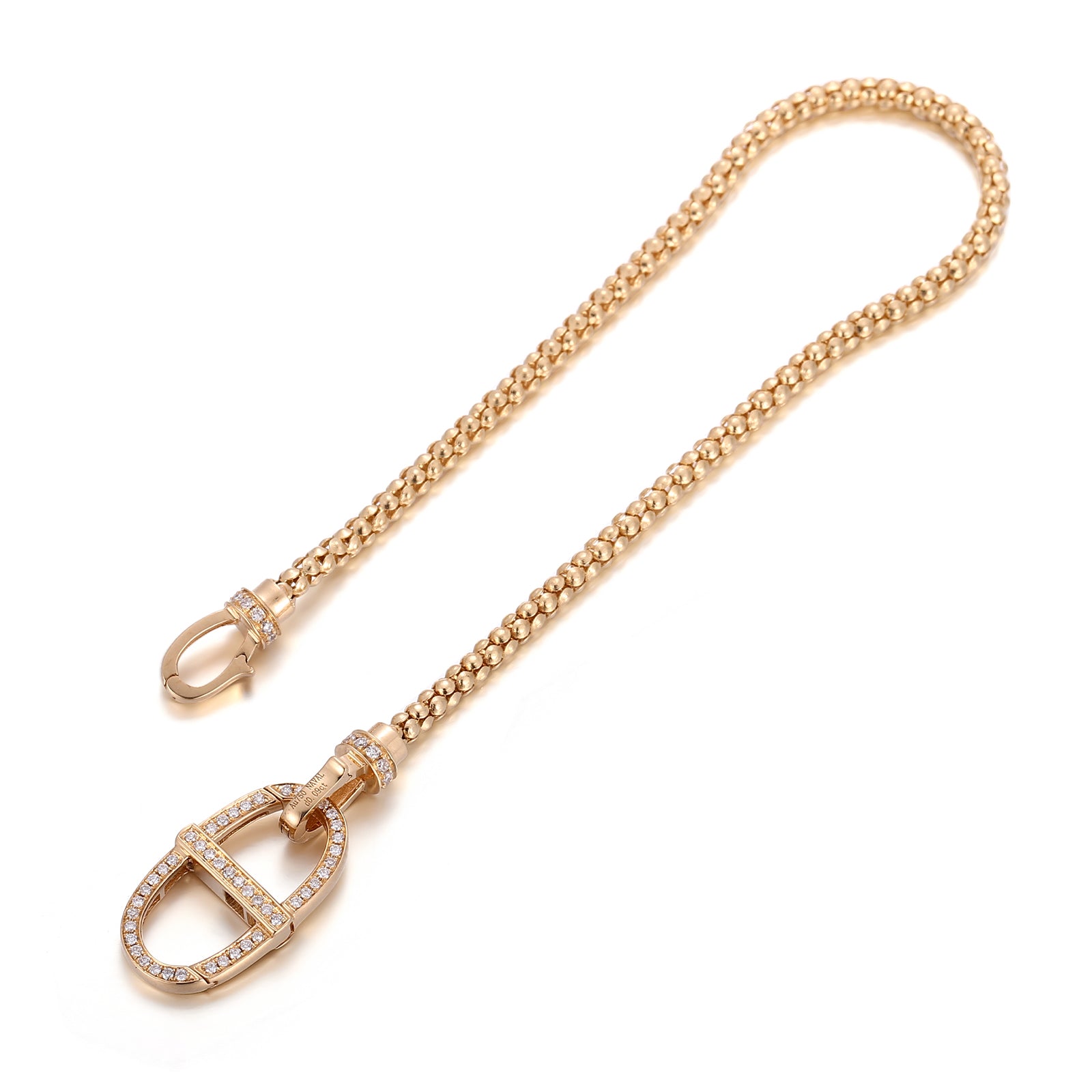 Universal Buckle Pendant Bracelet | 18K Yellow Gold with Lab Diamond-Encrusted Universal Buckle