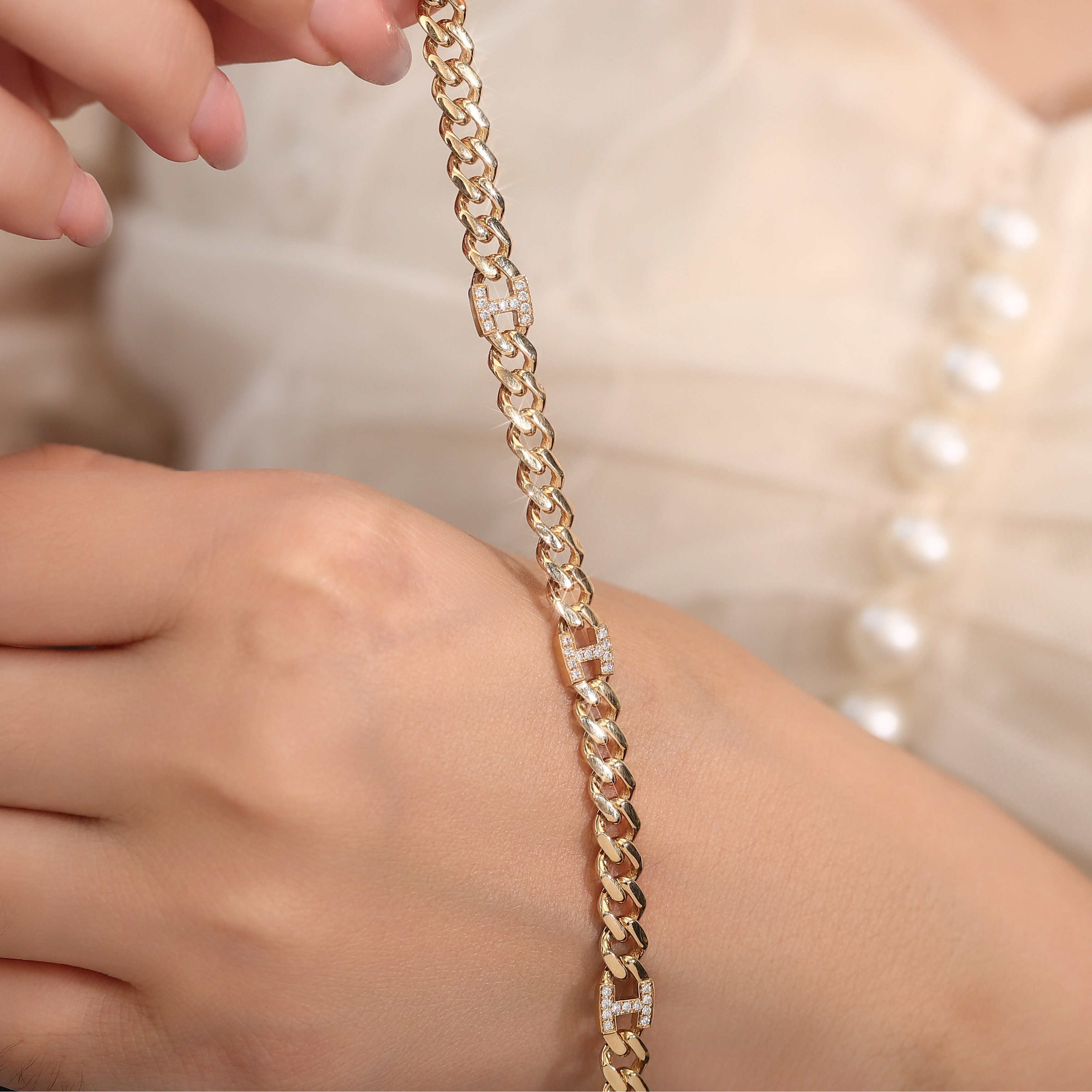 Monaco Lab Diamond Link H-Bracelet