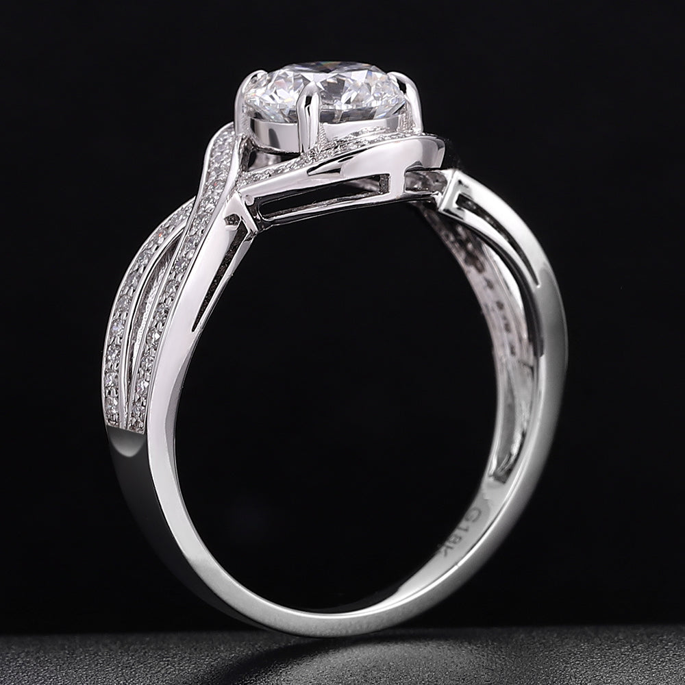 Exquisite 1.09CT Twisted Shank Lab-Grown Diamond Ring