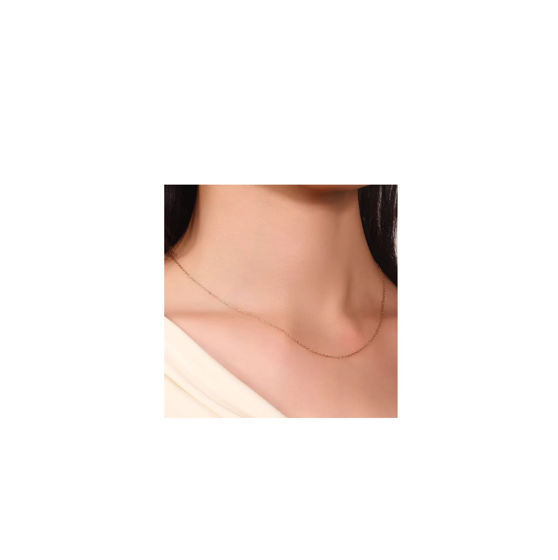 Classic Cable Elegance Necklace | 18K Yellow Gold Delicate Cable Chain