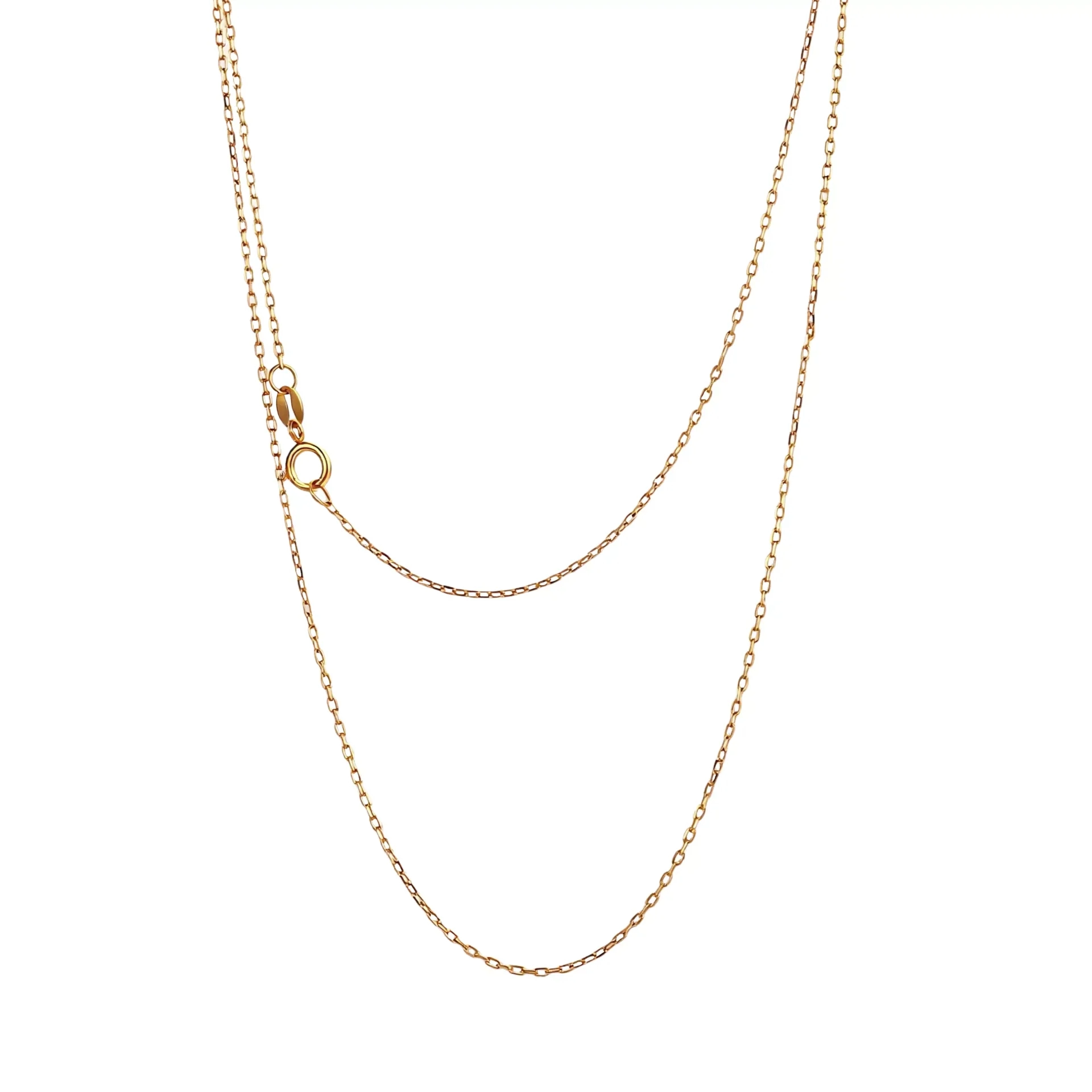 Classic Cable Elegance Necklace | 18K Yellow Gold Delicate Cable Chain