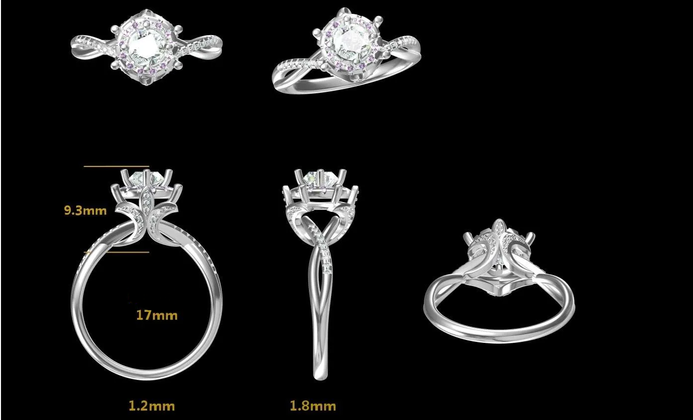 Intricate 0.5CT Lab-Grown Diamond Halo Ring