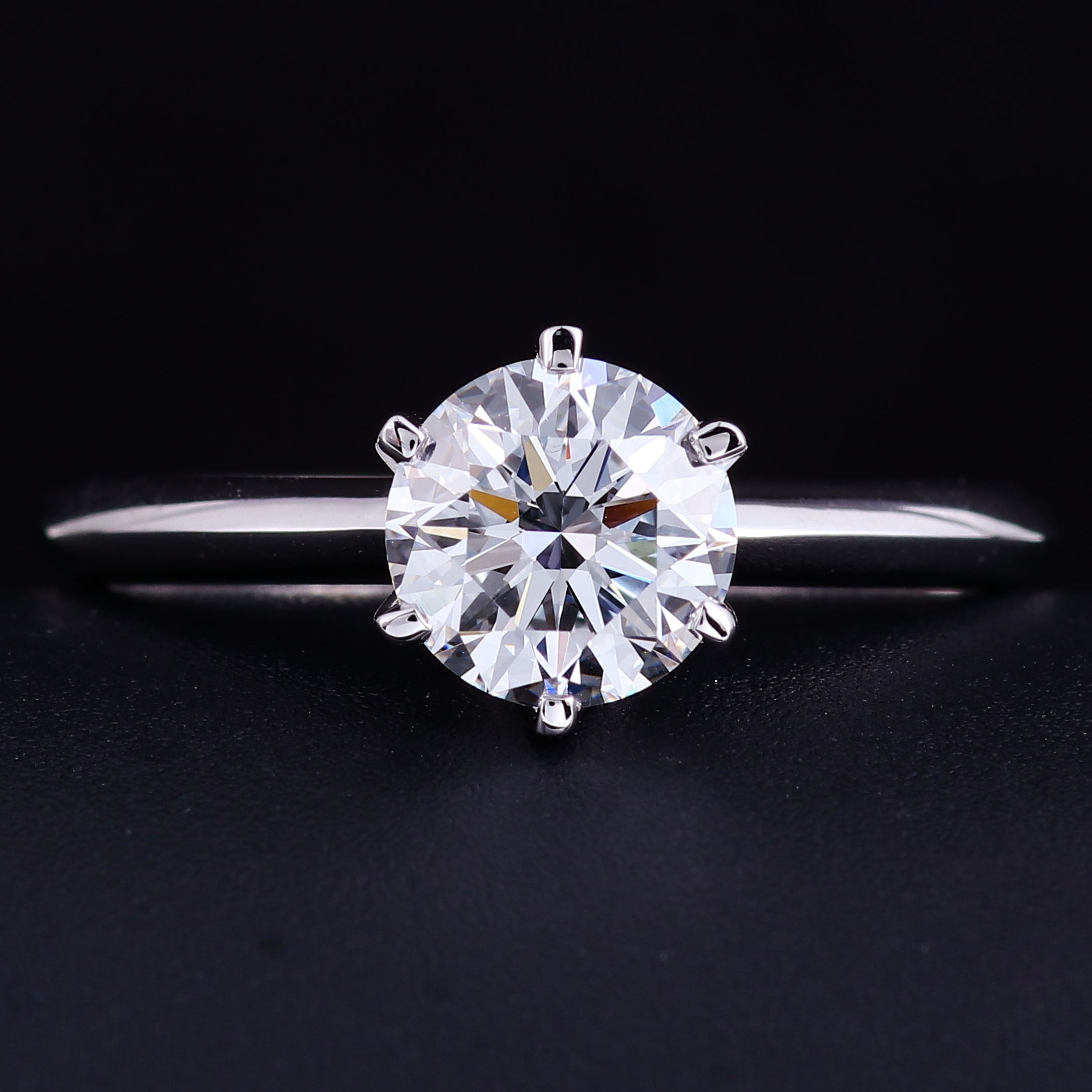 6 Claw 1.08ct Round Lab Diamond Solitaire Ring